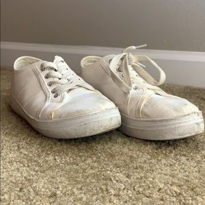 White Canvas Tennis Shoes